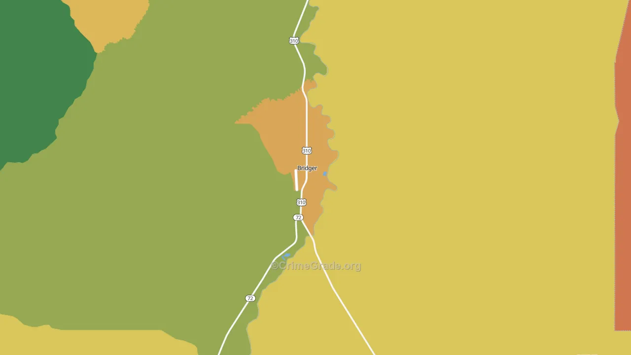 Bridger, MT Map of Murder Rates