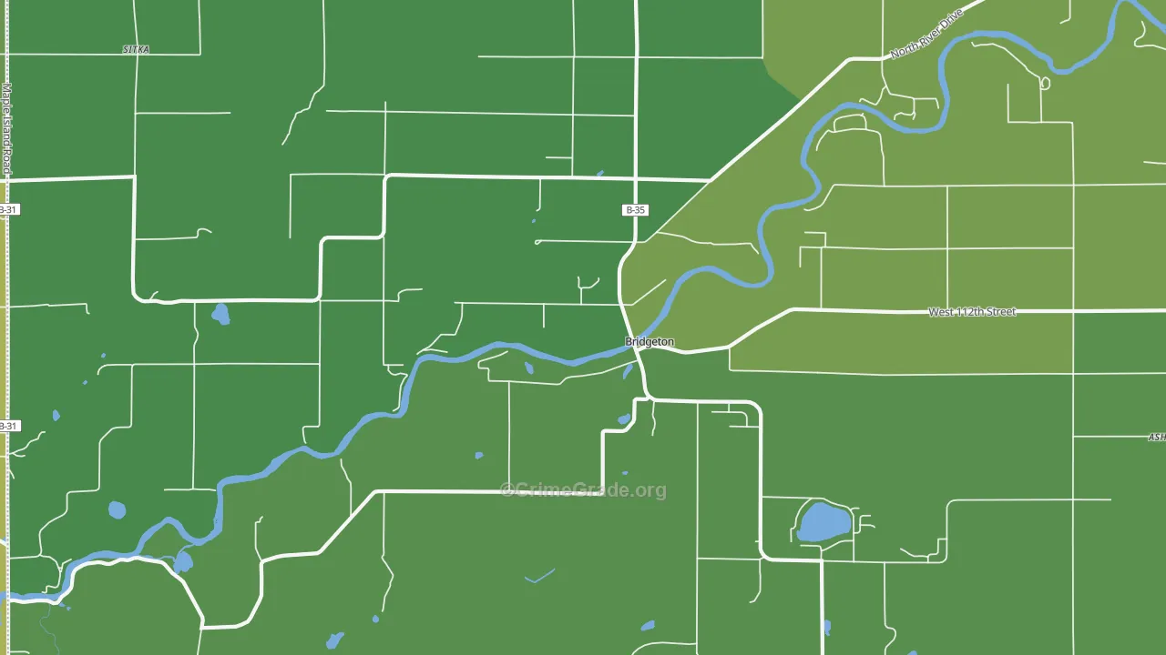 Bridgeton, MI Map of Murder Rates