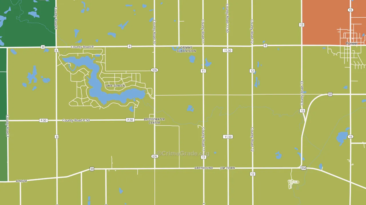 Bridgewater Center, OH Map of Murder Rates