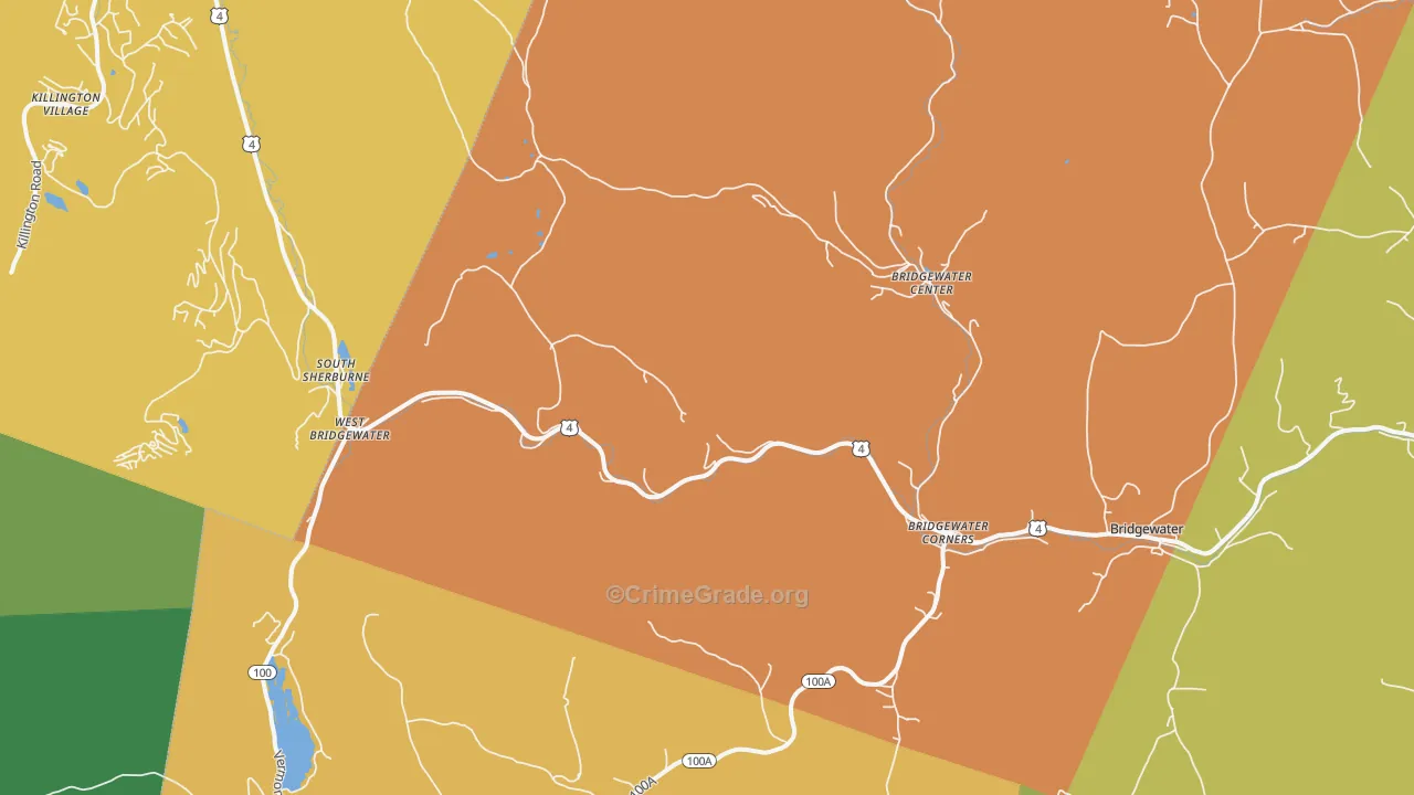 Bridgewater Corners, VT Map of Murder Rates