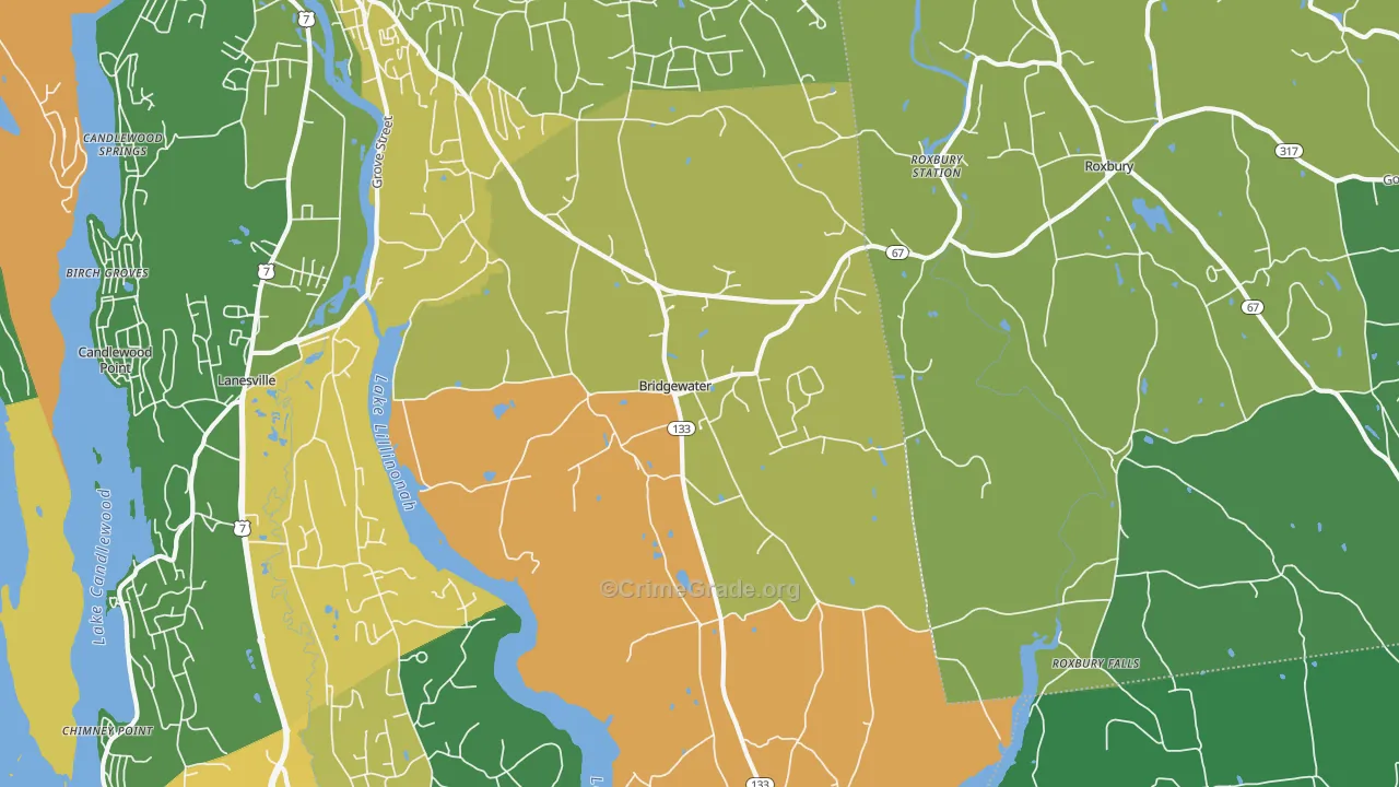 Bridgewater, CT Map of Murder Rates