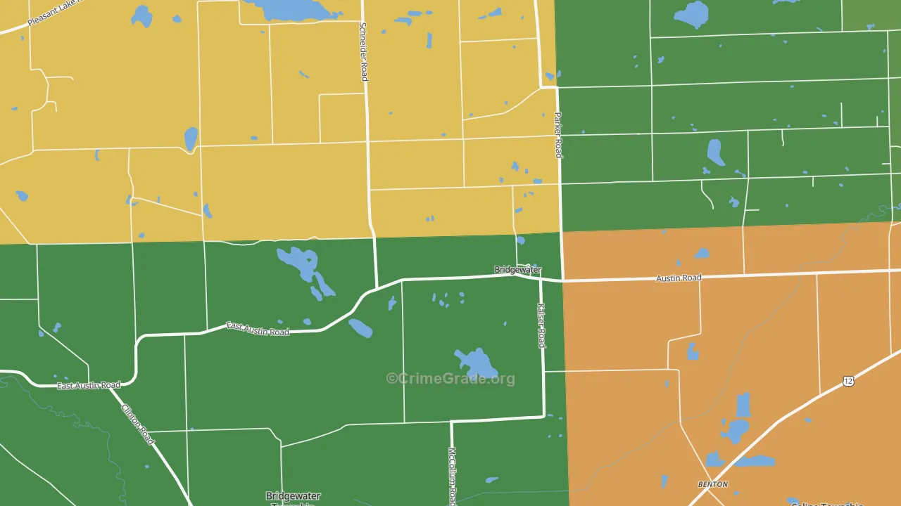 Bridgewater, MI Map of Murder Rates