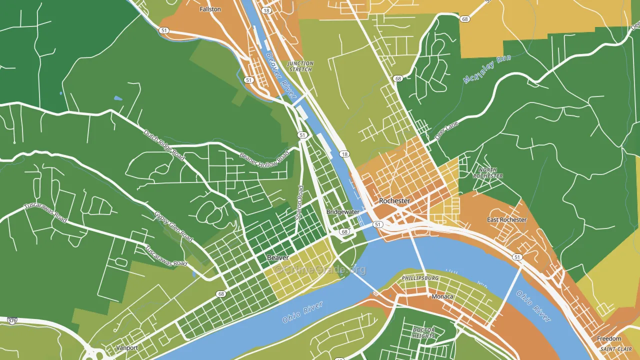 Bridgewater, PA Map of Murder Rates