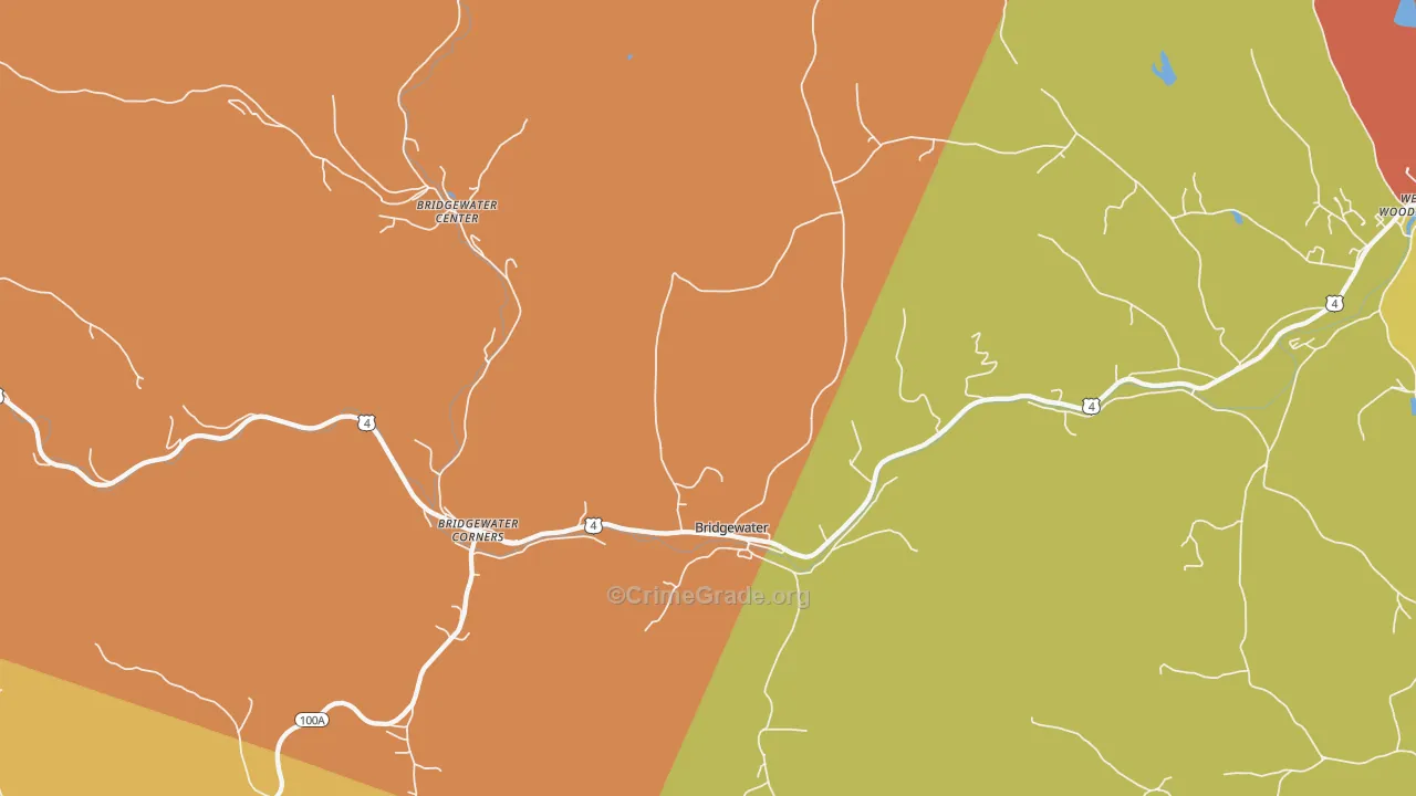 Bridgewater, VT Map of Murder Rates