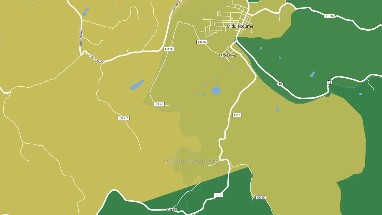 Bridgeway, WV Map of Murder Rates