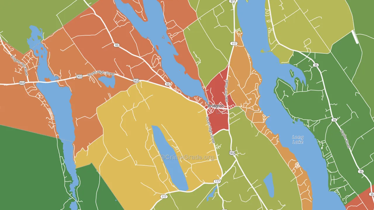 Bridgton, ME Map of Murder Rates