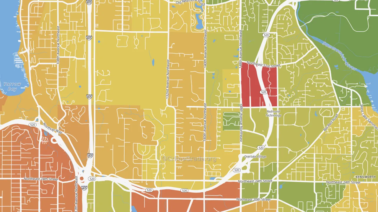 Bridle Trails, Bellevue, WA Map of Murder Rates