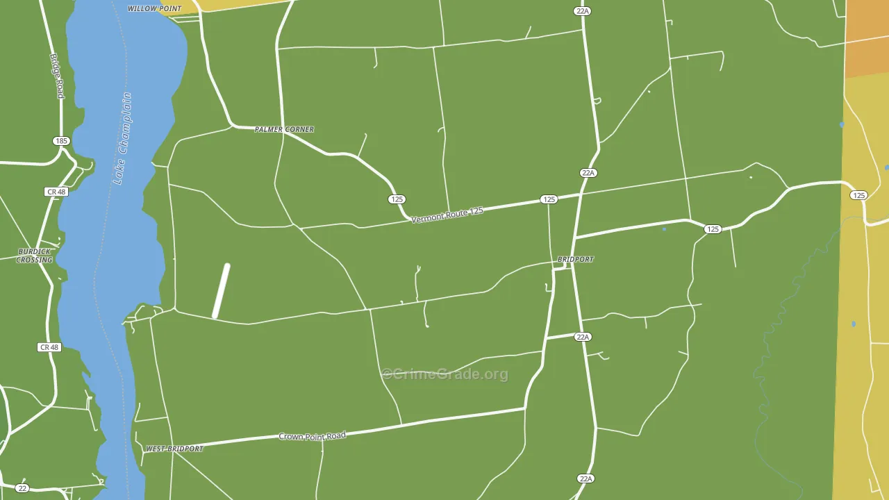 Bridport, VT Map of Murder Rates