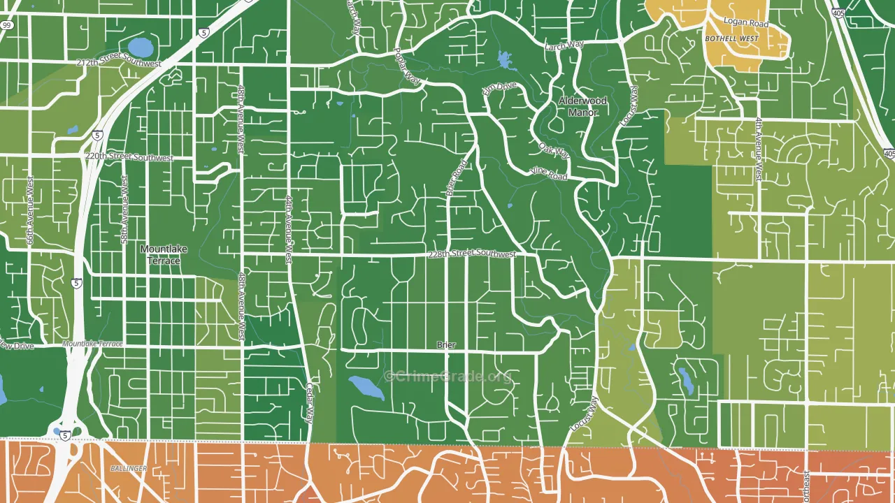 Brier, WA Map of Murder Rates