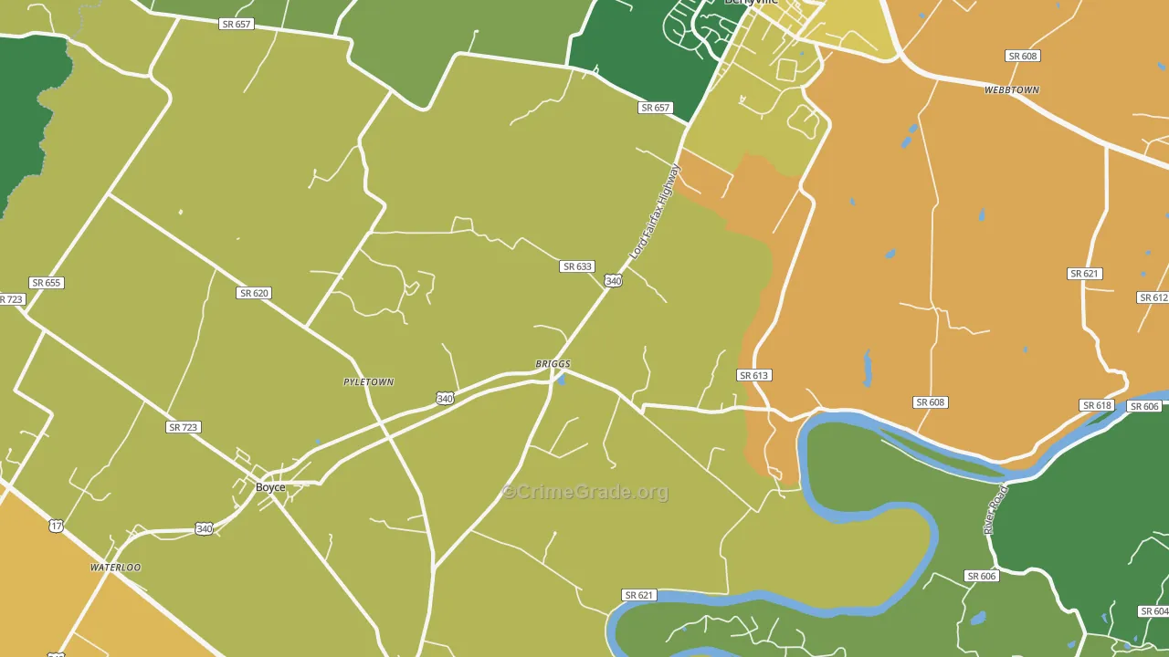 Briggs, VA Map of Murder Rates