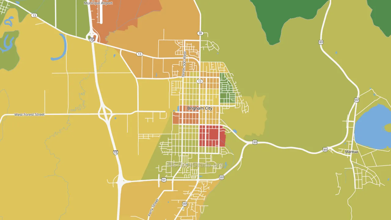 Brigham City, UT Map of Murder Rates