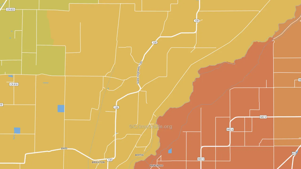 Brighton, AR Map of Murder Rates