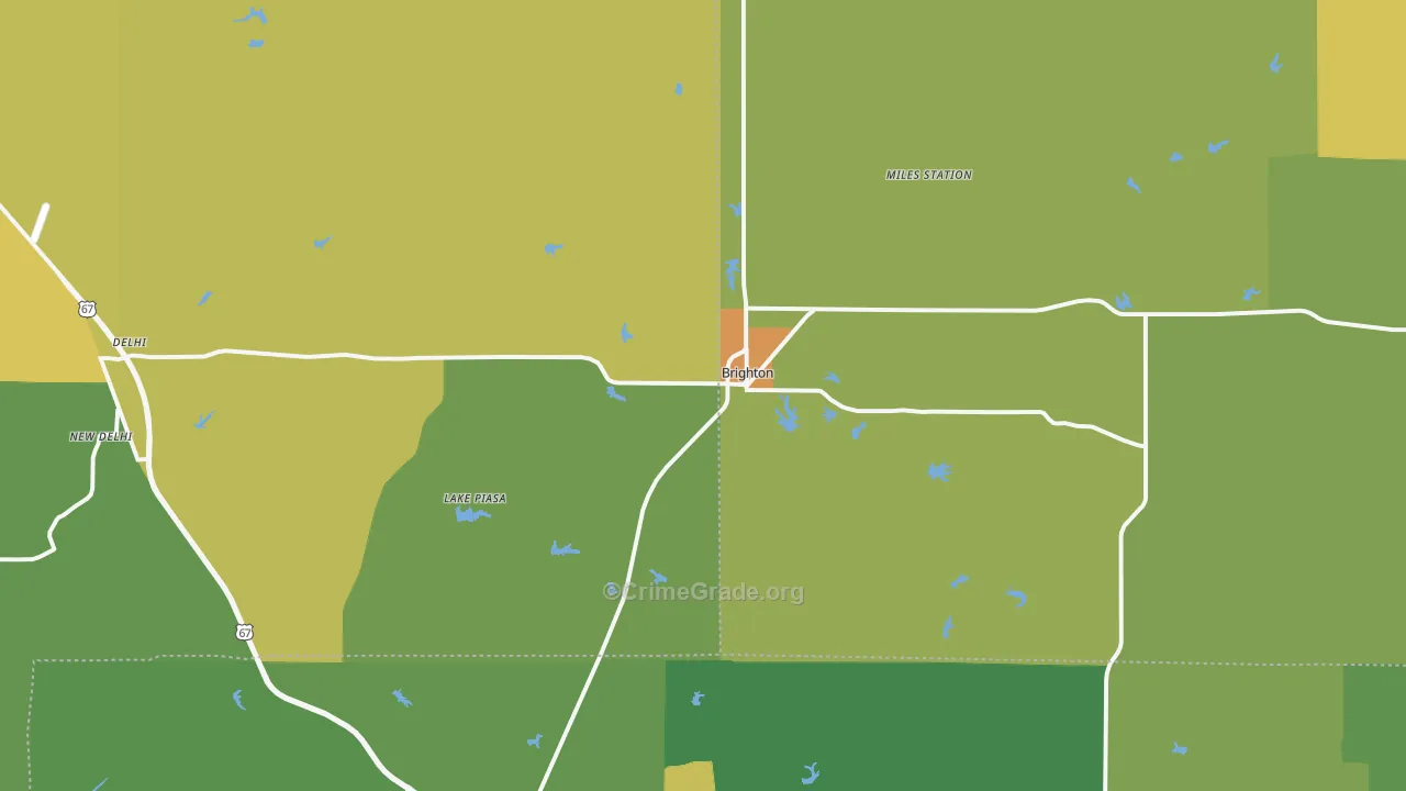 Brighton, IL Map of Murder Rates