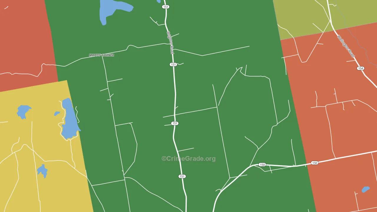 Brighton, ME Map of Murder Rates