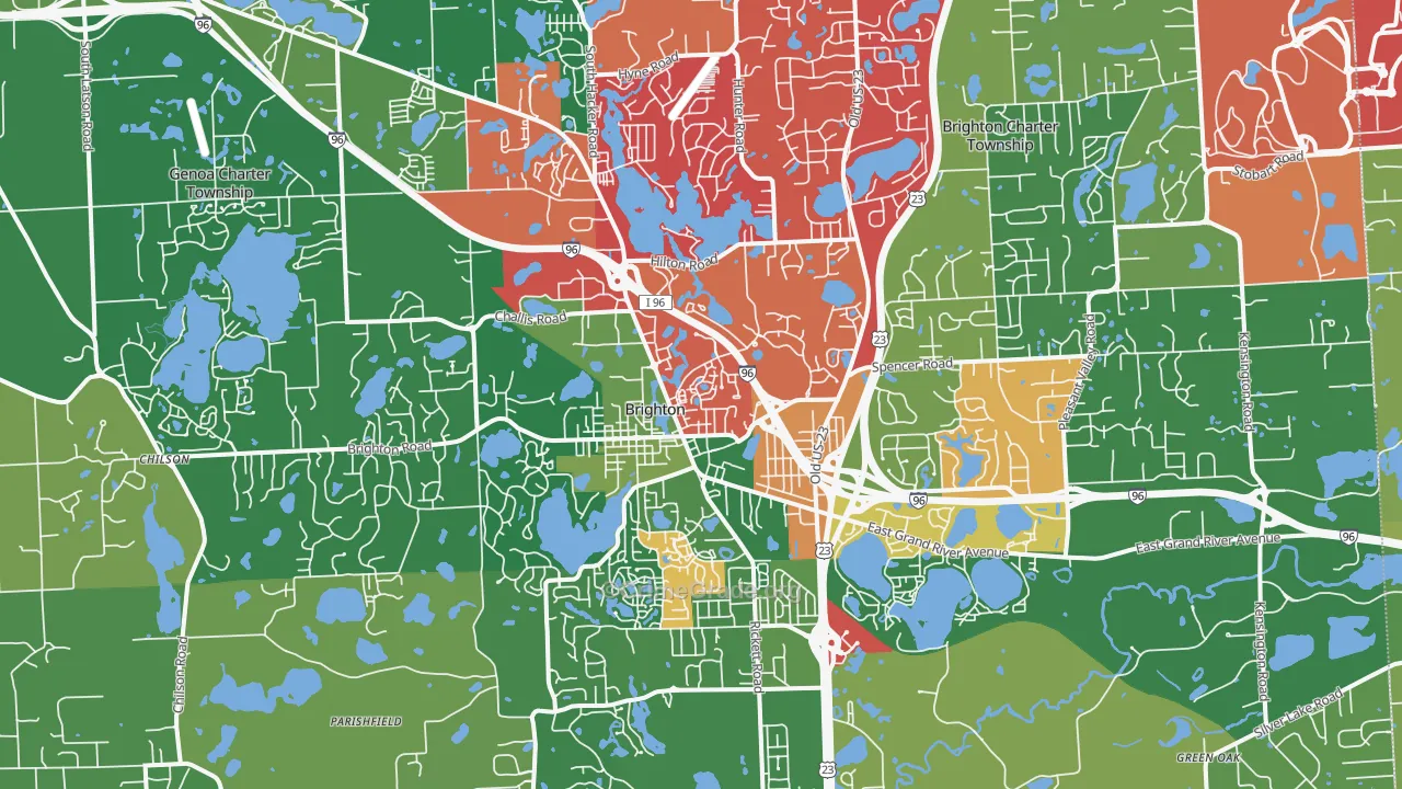 Brighton, MI Map of Murder Rates