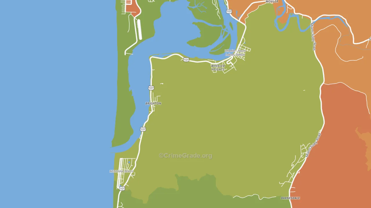 Brighton, OR Map of Murder Rates