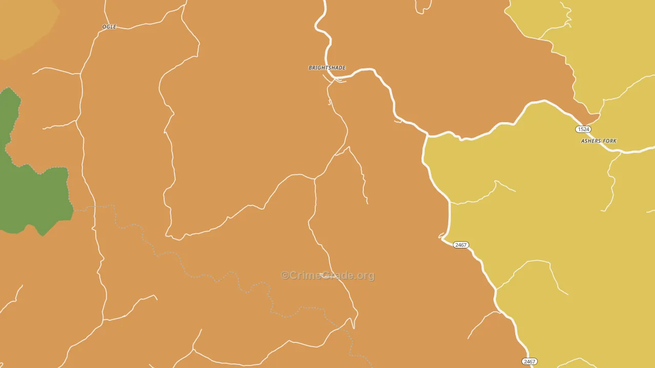 Brightshade, KY Map of Murder Rates