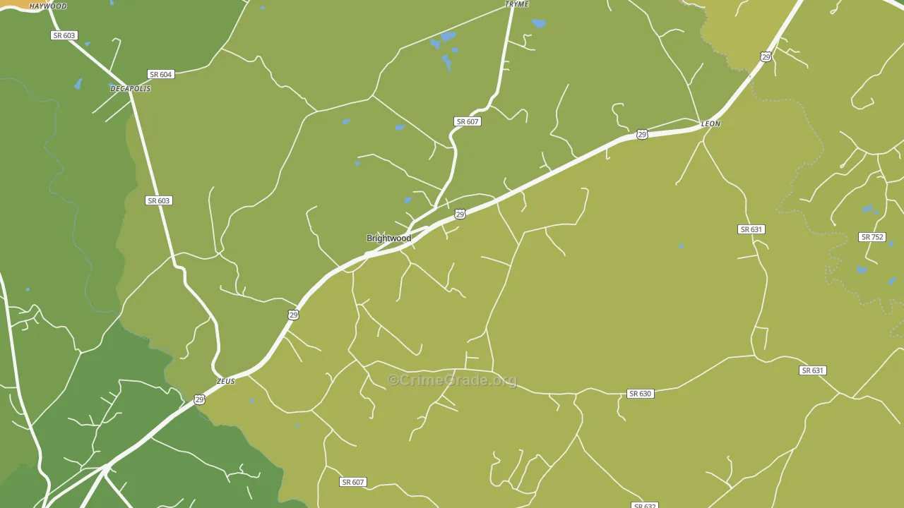 Brightwood, VA Map of Murder Rates