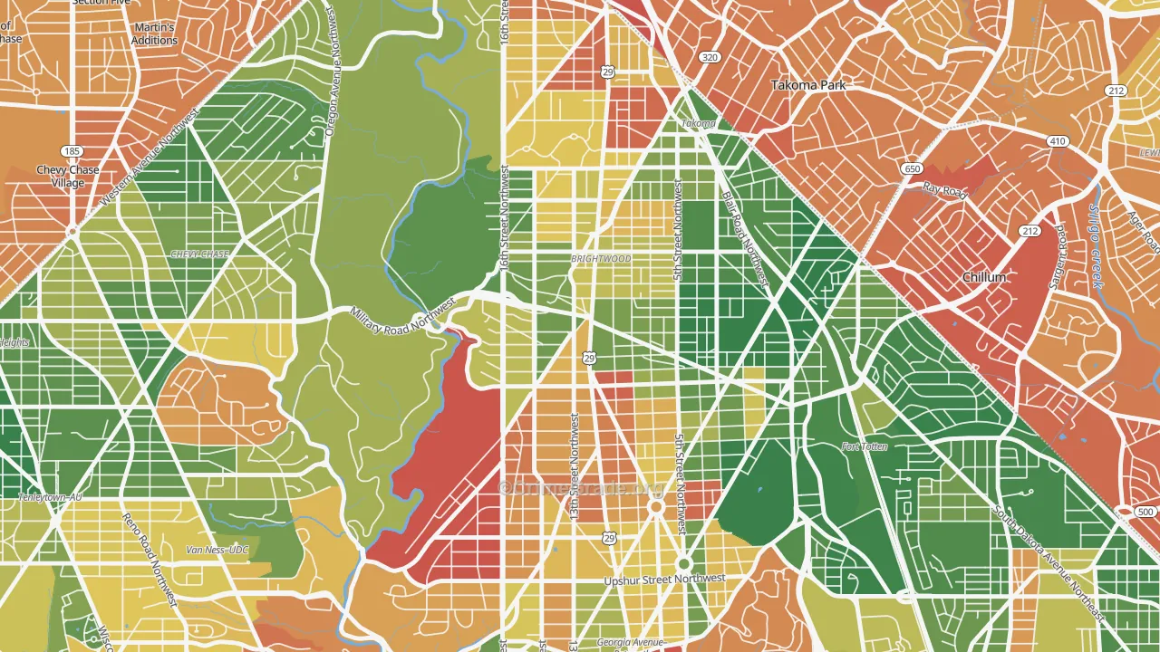 Brightwood, Washington, DC Map of Murder Rates