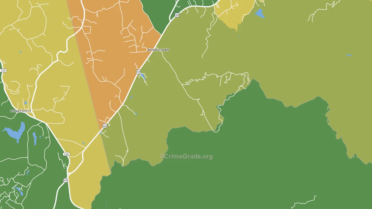 Brindle Town, NC Map of Murder Rates