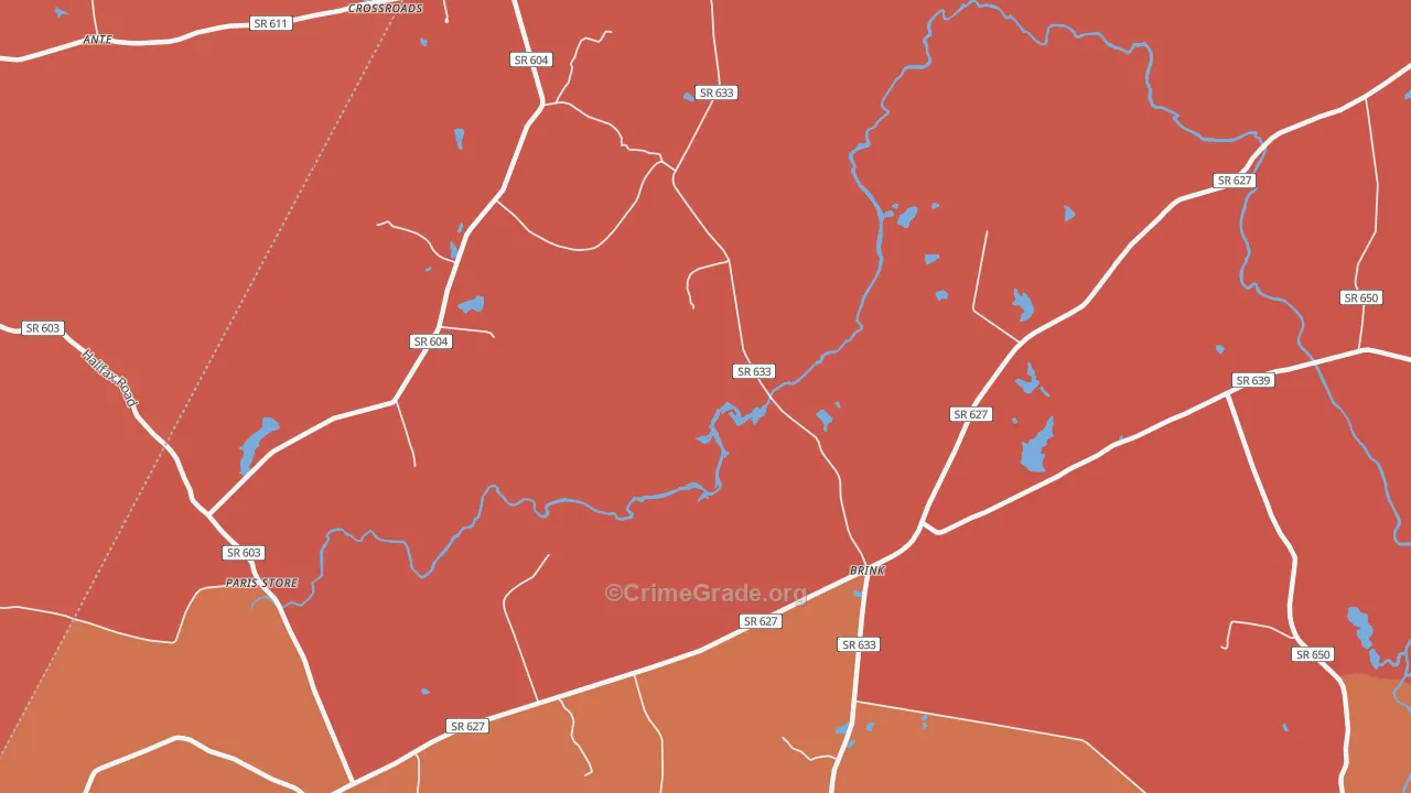 Brink, VA Map of Murder Rates