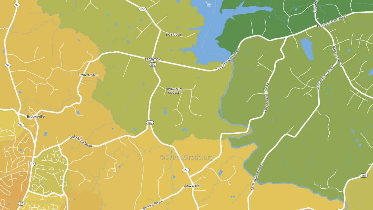 Brinklow, MD Map of Murder Rates
