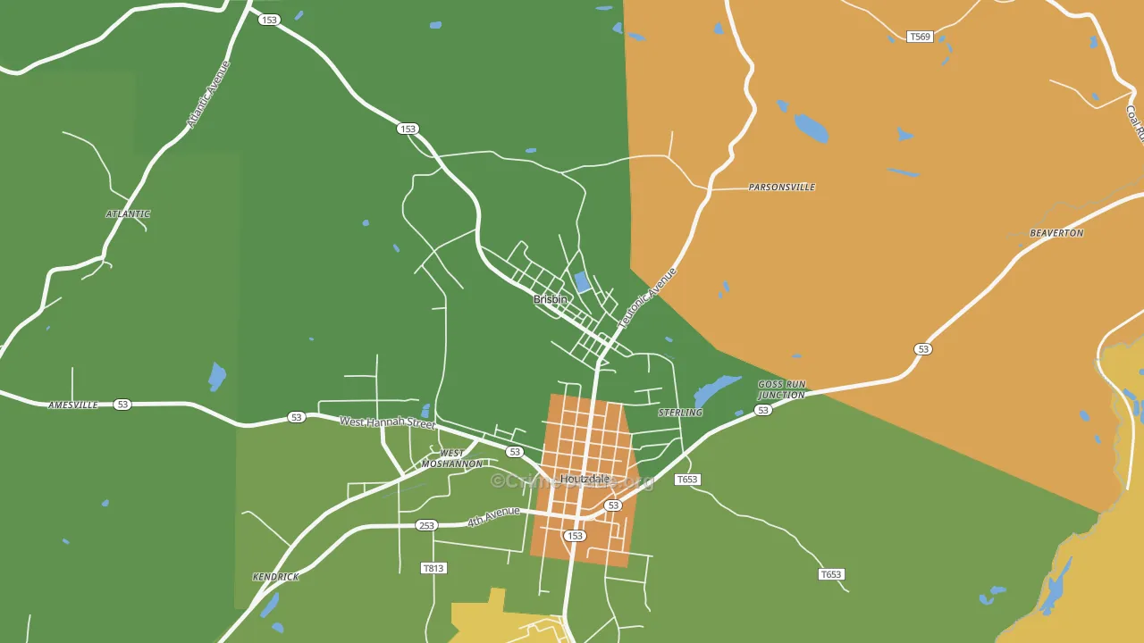 Brisbin, PA Map of Murder Rates
