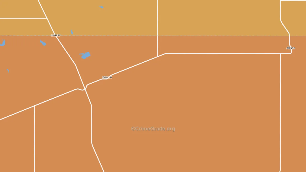 Briscoe, TX Map of Murder Rates