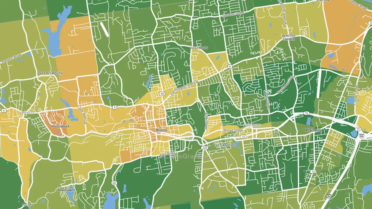 Bristol, CT Map of Murder Rates