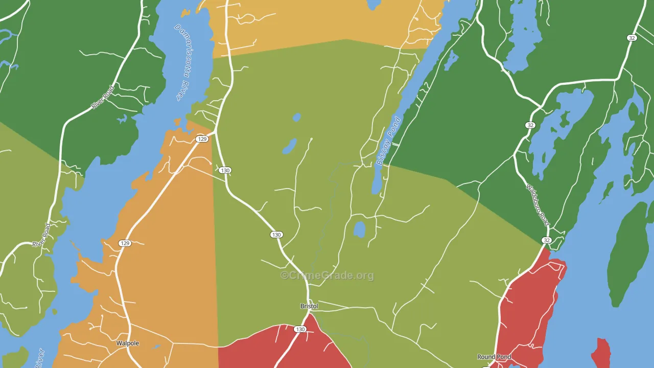 Bristol, ME Map of Murder Rates