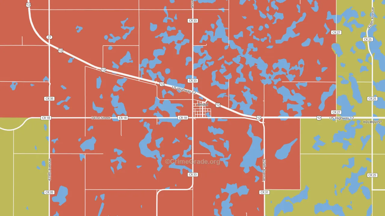 Bristol, SD Map of Murder Rates