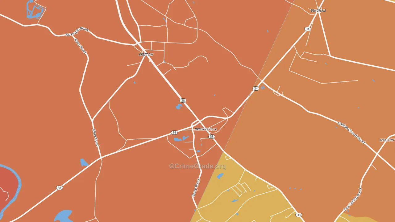 Bristow, SC Map of Murder Rates
