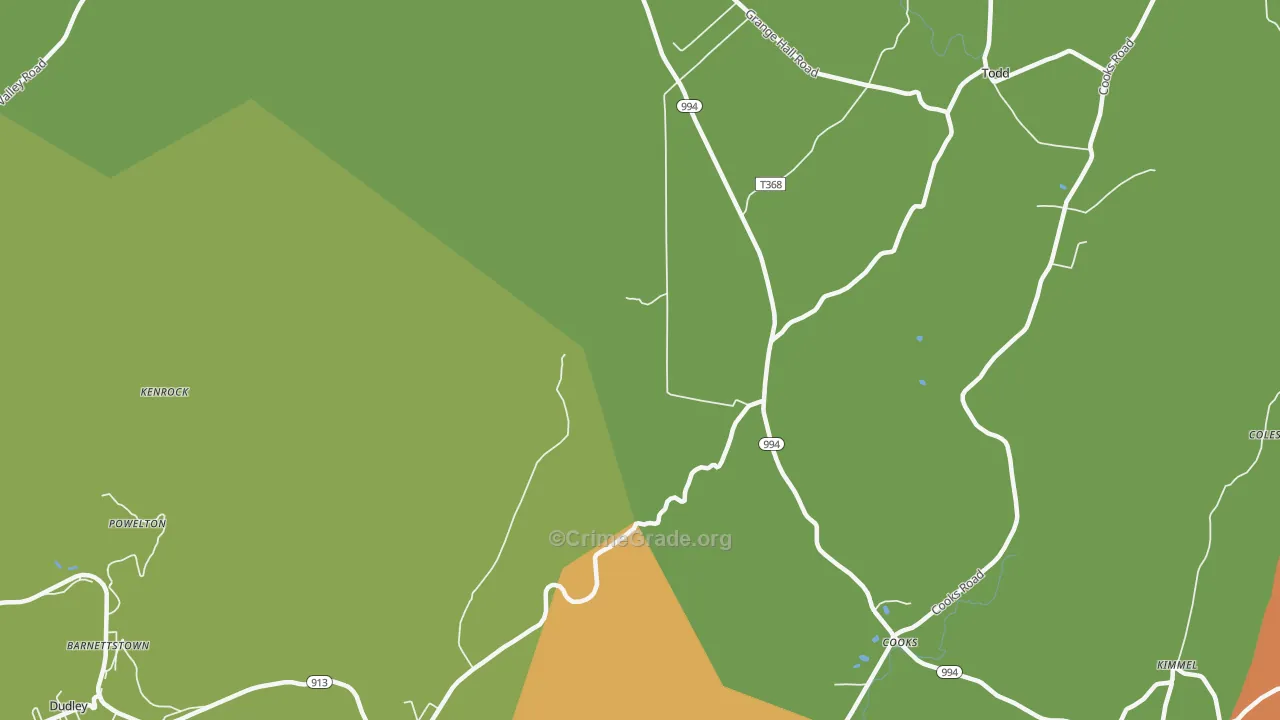 Broad Top, PA Map of Murder Rates