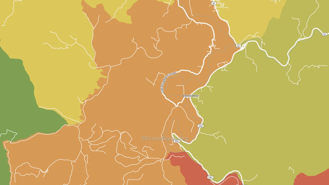 Broadbent, OR Map of Murder Rates