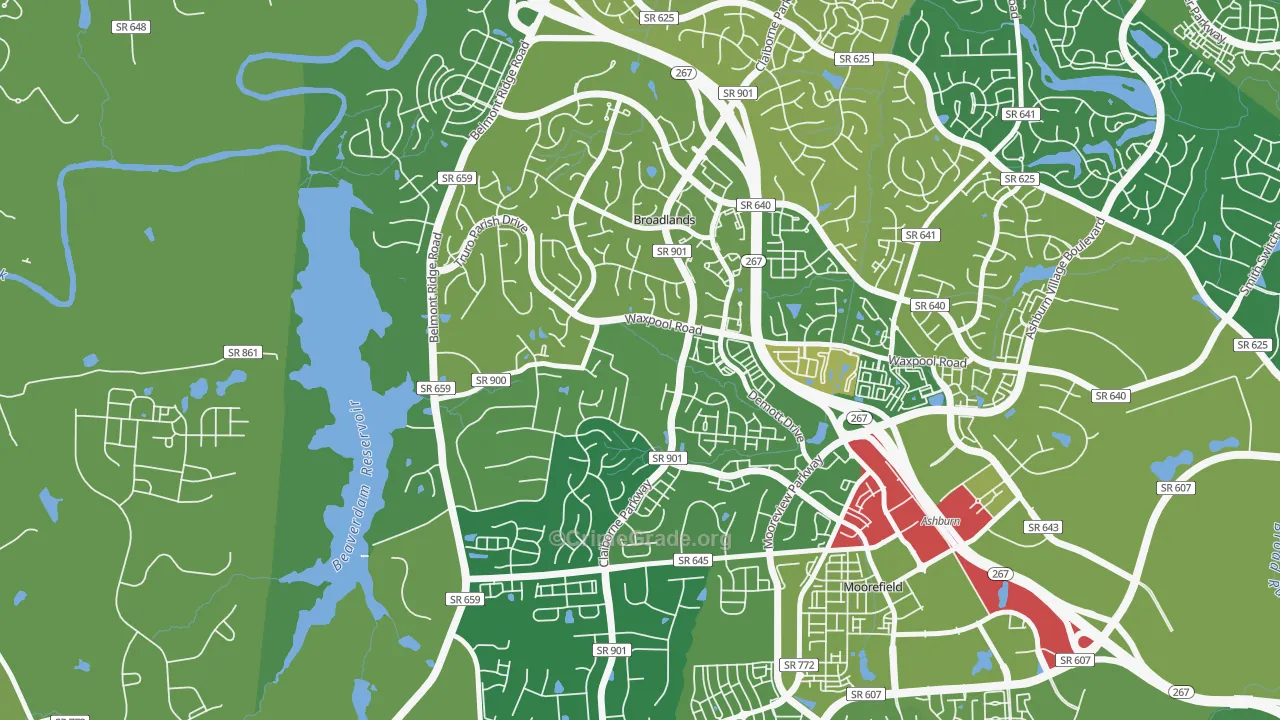 Broadlands, VA Map of Murder Rates
