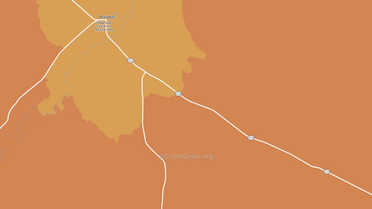 Broadus, MT Map of Murder Rates