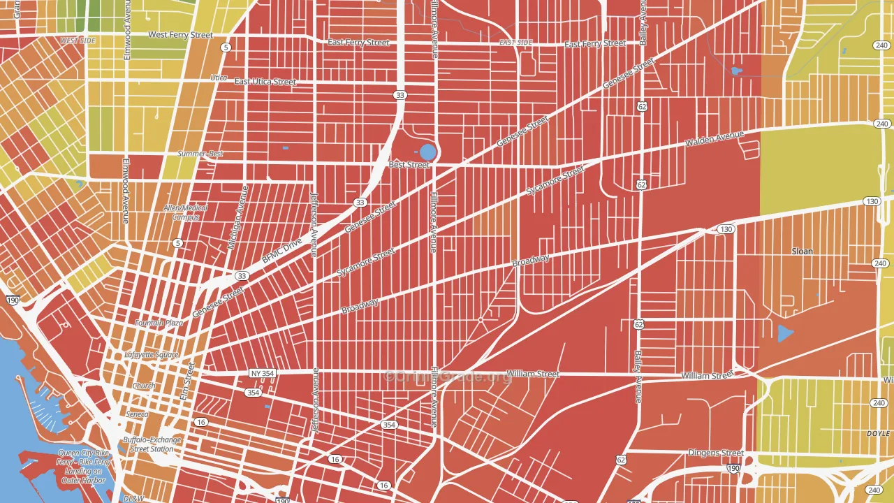 Broadway-Fillmore, Buffalo, NY Map of Murder Rates