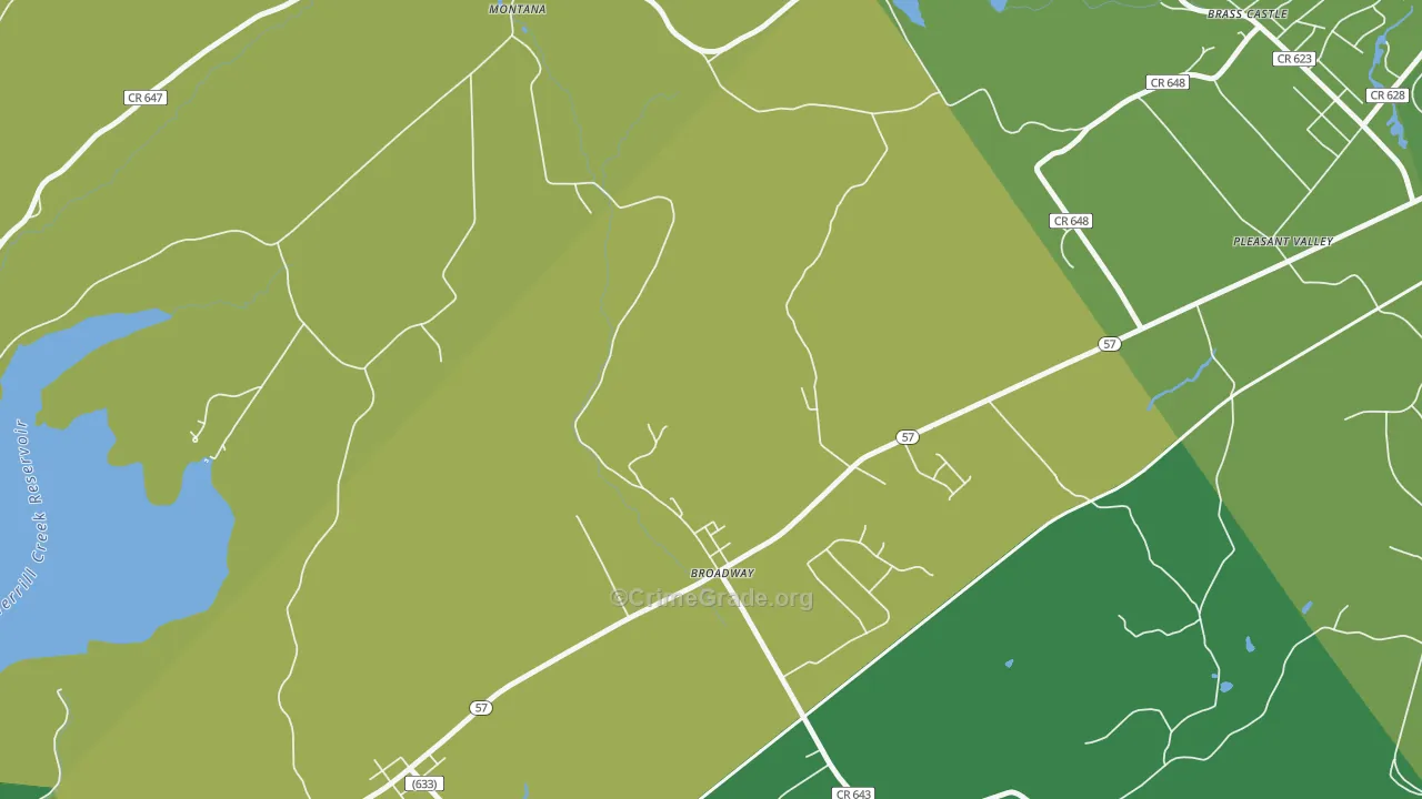 Broadway, NJ Map of Murder Rates