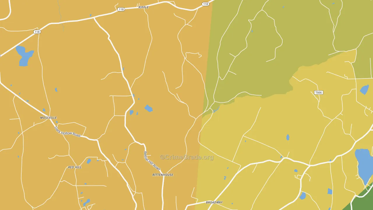Broadway, PA Map of Murder Rates