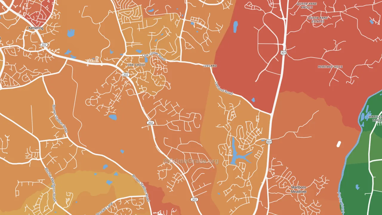 Brock Hall, MD Map of Murder Rates