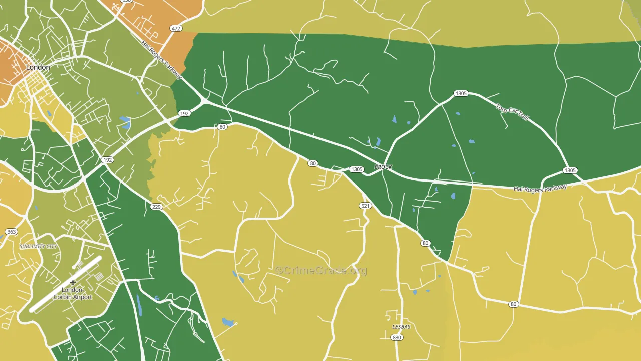Brock, KY Map of Murder Rates