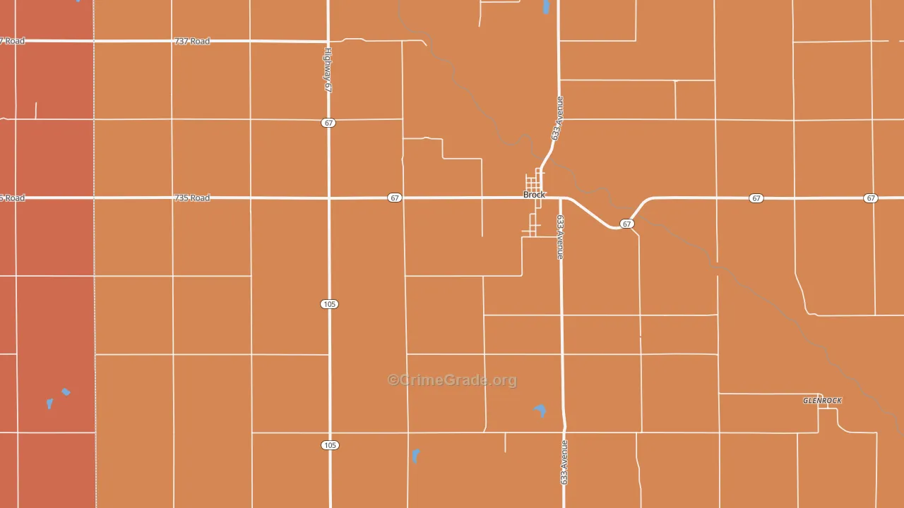Brock, NE Map of Murder Rates