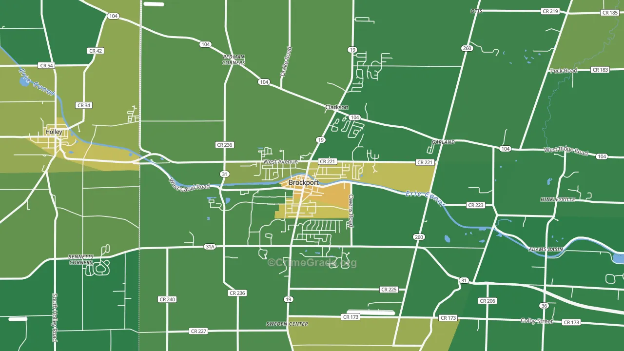 Brockport, NY Map of Murder Rates