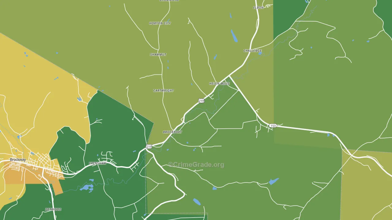 Brockport, PA Map of Murder Rates