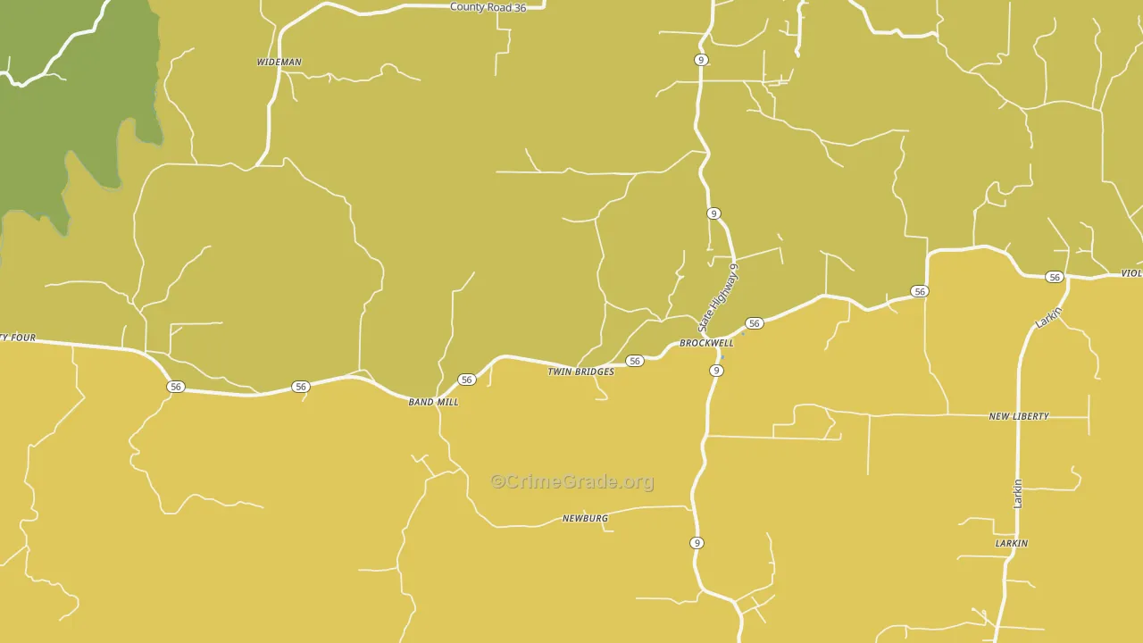 Brockwell, AR Map of Murder Rates