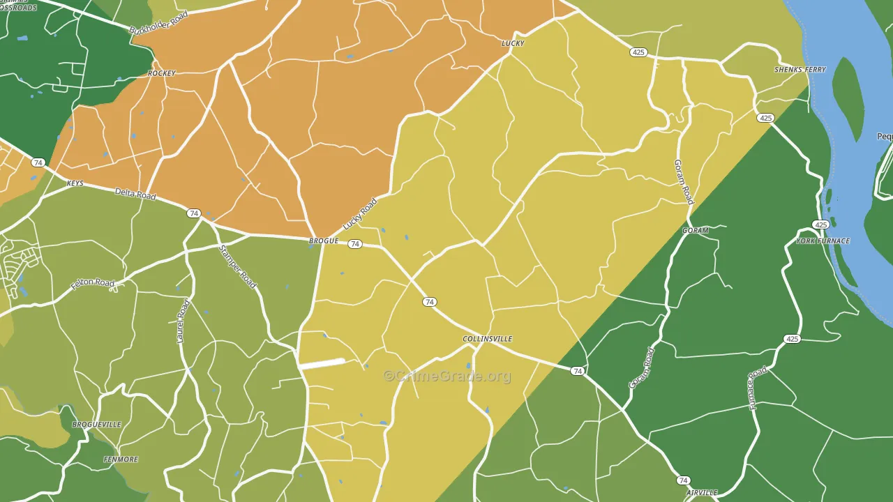 Brogue, PA Map of Murder Rates