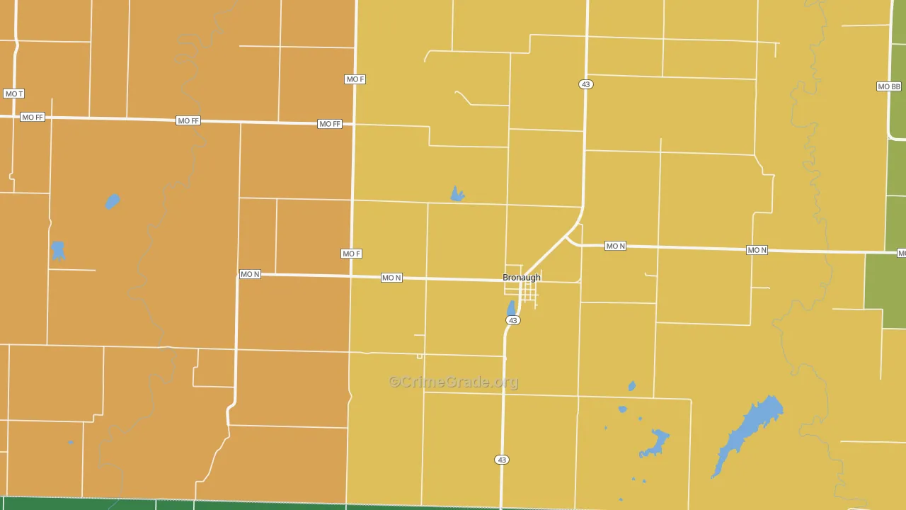 Bronaugh, MO Map of Murder Rates