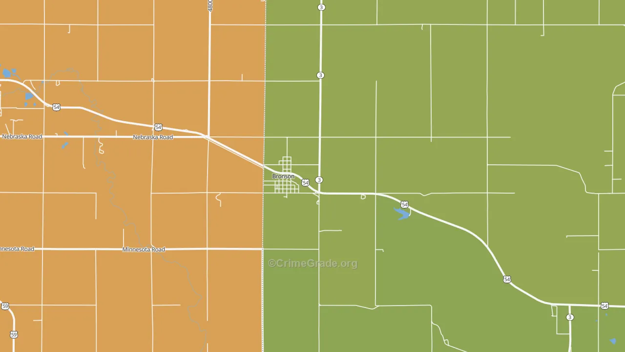 Bronson, KS Map of Murder Rates