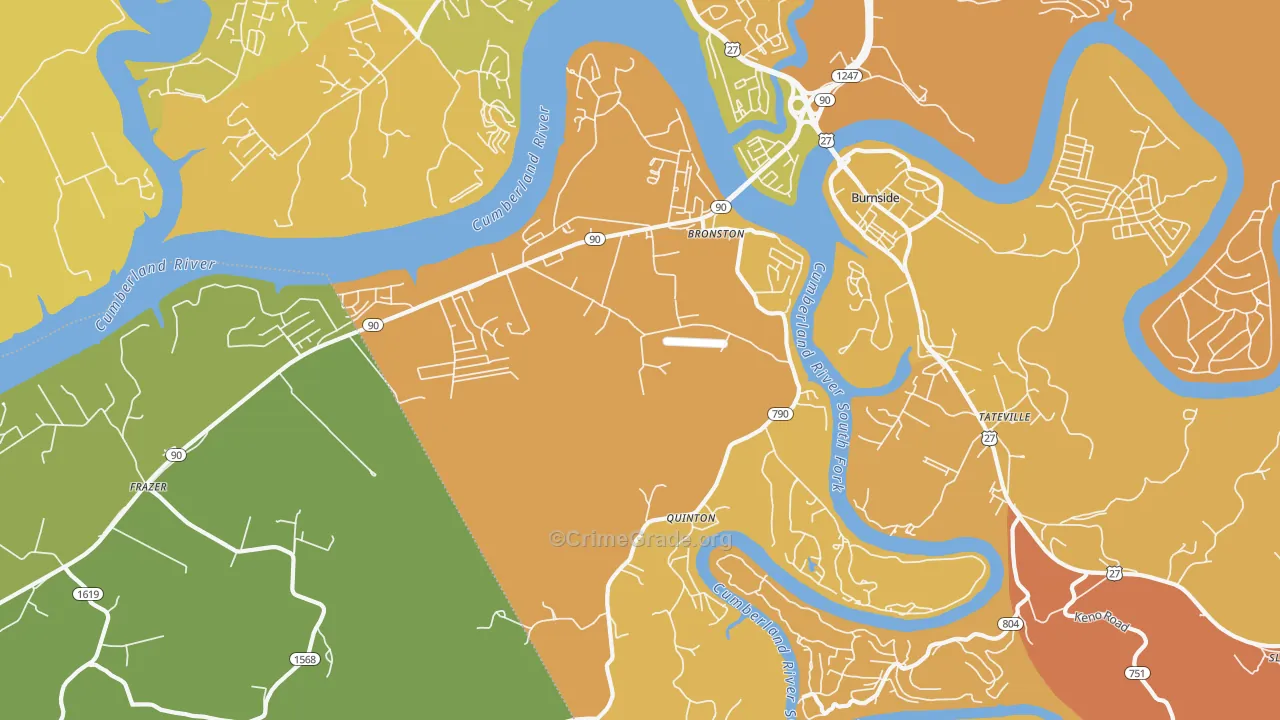 Bronston, KY Map of Murder Rates