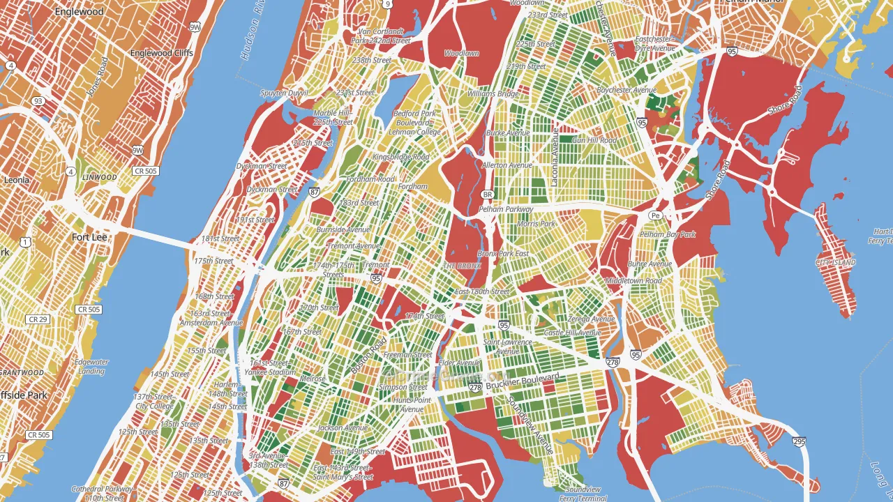 Bronx County, NY Map of Murder Rates